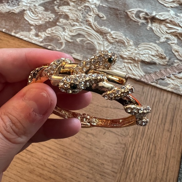 Gold-Plated Rhinestone Snake Set - Picture 6 of 12